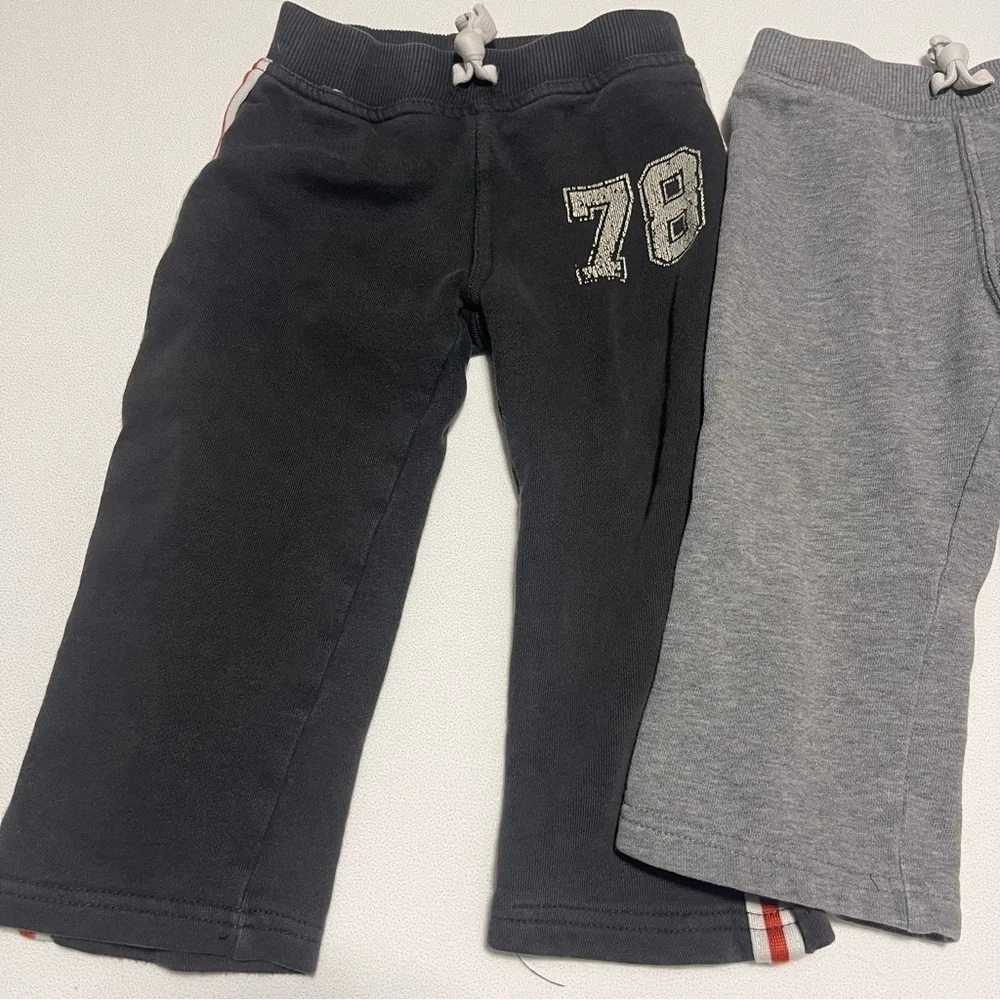 Carter's Black and Gray Kids Set of 2 Joggers with Sporty Patches